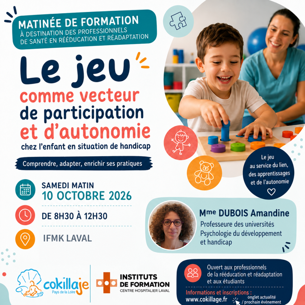 Matinée- L&rsquo;intérêt du jeu en rééducation – le samedi 10 octobre de 8h30 à 12h30-IFMK laval